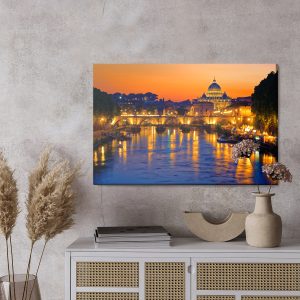 Peinture sur toile Saint Ange À Rome Le Soir – Image 3