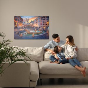 Peinture sur toile La Place D'espagne À Rome 3D – Image 7