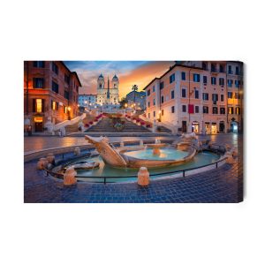 Peinture sur toile La Place D'espagne À Rome 3D – Image 2