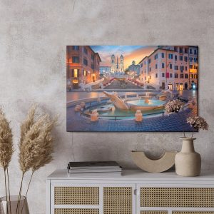Peinture sur toile La Place D'espagne À Rome 3D – Image 3