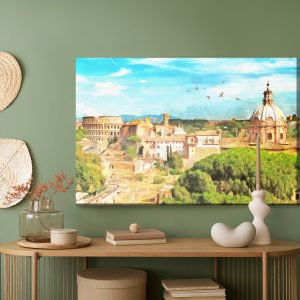 Peinture sur toile Panorama De Rome Comme Peint – Image 5
