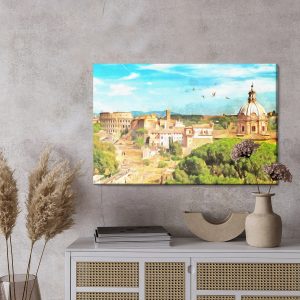 Peinture sur toile Panorama De Rome Comme Peint – Image 3