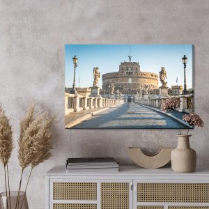 Peinture sur toile Vue 3D Du Château Saint-Ange À Rome – Image 3