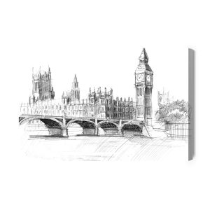 Peinture sur toile Croquis De La Ligne D'horizon De Londres – Image 2