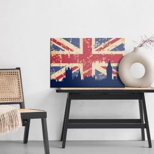 Peinture sur toile Drapeau Du Royaume-Uni Avec La Silhouette De Londres – Image 6