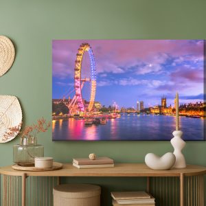 Peinture sur toile London Eye Le Soir – Image 5