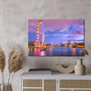 Peinture sur toile London Eye Le Soir – Image 3