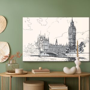 Peinture sur toile Dessin Du Palais De Westminster – Image 5