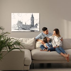 Peinture sur toile Dessin Du Palais De Westminster – Image 7