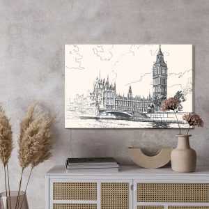 Peinture sur toile Dessin Du Palais De Westminster – Image 3