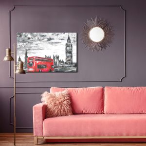 Peinture sur toile Bus Londonien En Route – Image 4
