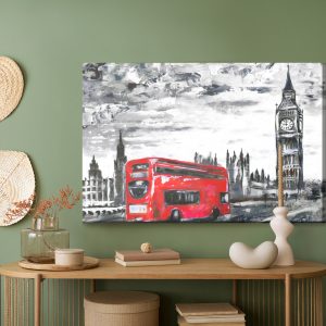 Peinture sur toile Bus Londonien En Route – Image 5