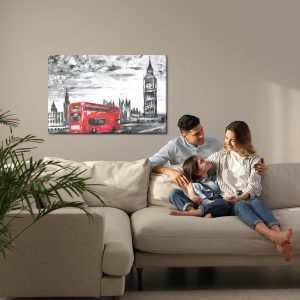 Peinture sur toile Bus Londonien En Route – Image 7