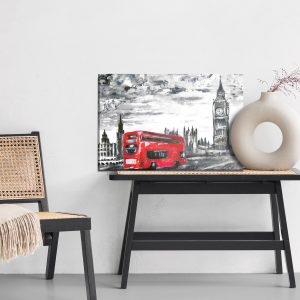 Peinture sur toile Bus Londonien En Route – Image 6