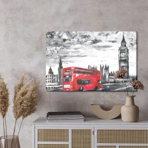 Peinture sur toile Bus Londonien En Route – Image 3
