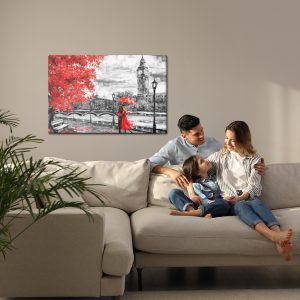 Peinture sur toile Amoureux Admirant La Ligne D'horizon De Londres – Image 7