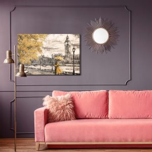 Peinture sur toile Amoureux Appréciant L'horizon De Londres – Image 4