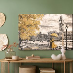 Peinture sur toile Amoureux Appréciant L'horizon De Londres – Image 5