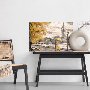 Peinture sur toile Amoureux Appréciant L'horizon De Londres – Image 6