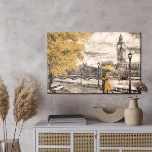 Peinture sur toile Amoureux Appréciant L'horizon De Londres – Image 3