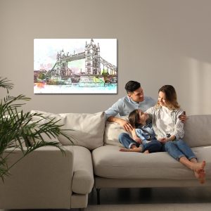 Peinture sur toile Tower Bridge Peint À L'aquarelle – Image 7