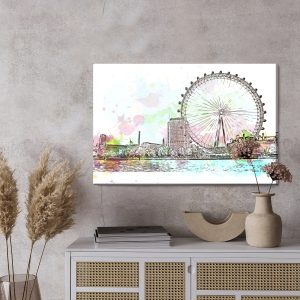 Peinture sur toile London Eye Peint À L'aquarelle – Image 3