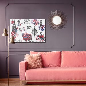 Peinture sur toile Symboles Et Fleurs De Londres – Image 4