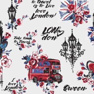 Peinture sur toile Symboles Et Fleurs De Londres – Image 1