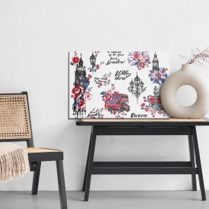 Peinture sur toile Symboles Et Fleurs De Londres – Image 6