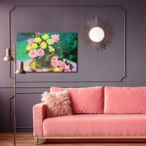 Peinture sur toile Un Bouquet De Roses Comme Peint – Image 4