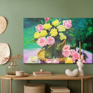 Peinture sur toile Un Bouquet De Roses Comme Peint – Image 5