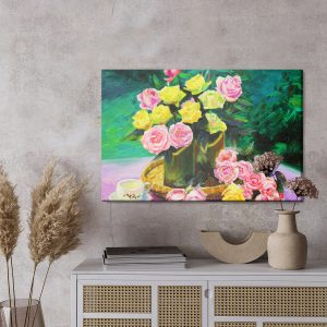 Peinture sur toile Un Bouquet De Roses Comme Peint – Image 3