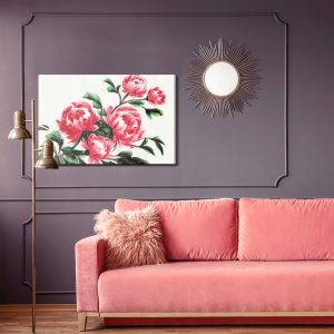 Peinture sur toile Pivoines Peintes À L'aquarelle – Image 4