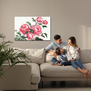 Peinture sur toile Pivoines Peintes À L'aquarelle – Image 7