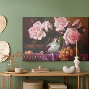 Peinture sur toile Bouquet De Roses Dans Un Vase – Image 5
