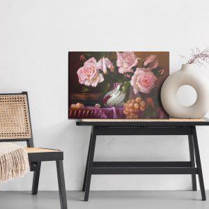 Peinture sur toile Bouquet De Roses Dans Un Vase – Image 6