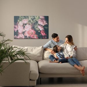 Peinture sur toile Bouquet De Roses Et D'hortensias – Image 7