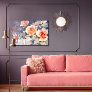 Peinture sur toile Roses Colorées Comme Peintes À L'aquarelle – Image 4