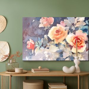Peinture sur toile Roses Colorées Comme Peintes À L'aquarelle – Image 5