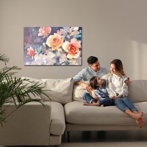 Peinture sur toile Roses Colorées Comme Peintes À L'aquarelle – Image 7