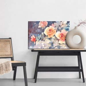 Peinture sur toile Roses Colorées Comme Peintes À L'aquarelle – Image 6