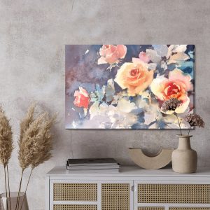 Peinture sur toile Roses Colorées Comme Peintes À L'aquarelle – Image 3