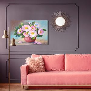 Peinture sur toile Roses Dans Un Vase Comme Peint – Image 4