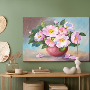 Peinture sur toile Roses Dans Un Vase Comme Peint – Image 5