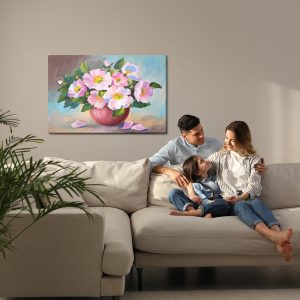 Peinture sur toile Roses Dans Un Vase Comme Peint – Image 7