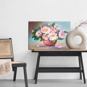 Peinture sur toile Roses Dans Un Vase Comme Peint – Image 6