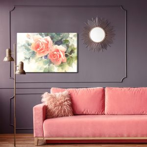 Peinture sur toile Belles Roses Colorées Peintes À L'aquarelle – Image 4
