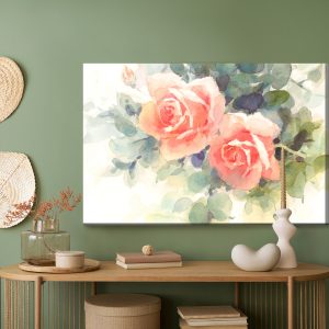 Peinture sur toile Belles Roses Colorées Peintes À L'aquarelle – Image 5