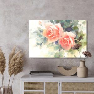 Peinture sur toile Belles Roses Colorées Peintes À L'aquarelle – Image 3