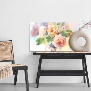 Peinture sur toile Un Bouquet De Roses Peintes À L'aquarelle – Image 6